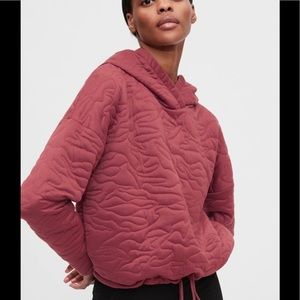 GAP Quilted Hoodie in Mauve